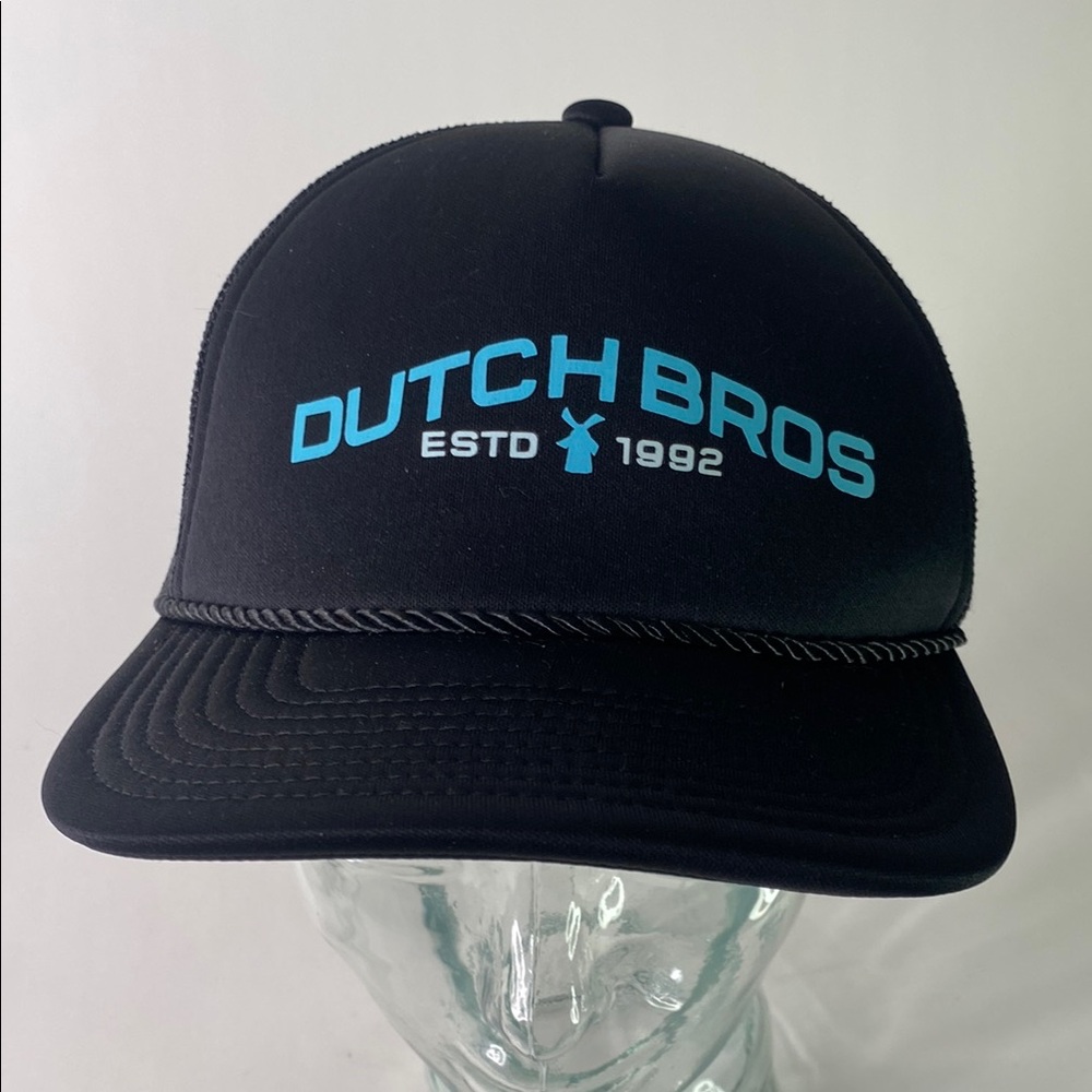 Dutch Bros Black Hat with Bright Blue Logo
